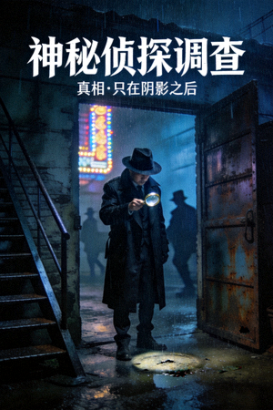 悬疑电影海报：神秘侦探调查